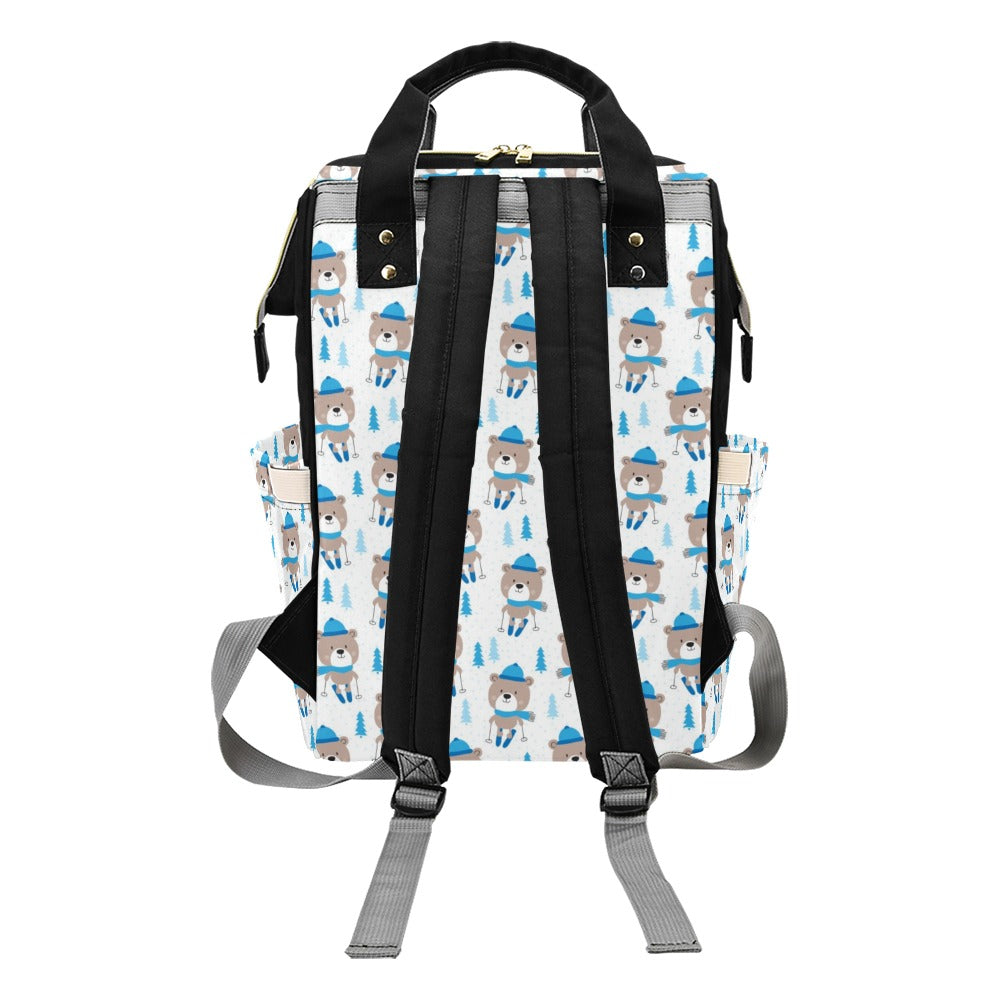 Ski Print Design LKS306 Diaper Bag Backpack
