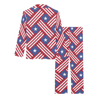 American flag Pattern Women's Long Pajama Set