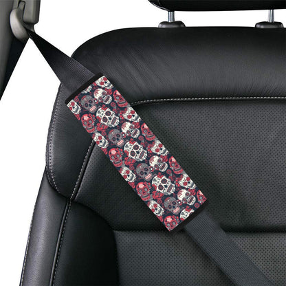 Sugar Skull Print Design LKS303 Car Seat Belt Cover