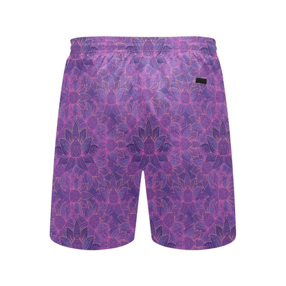 Bohemian Lotus Mandala Style Men's Swim Trunks Beach Shorts