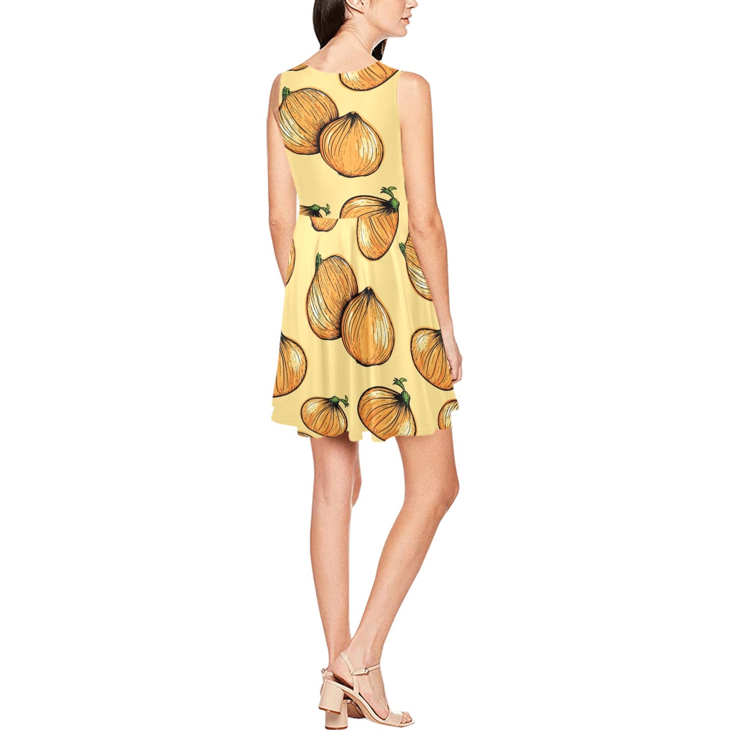 Onion Pattern Print Design A04 Sleeveless Dress