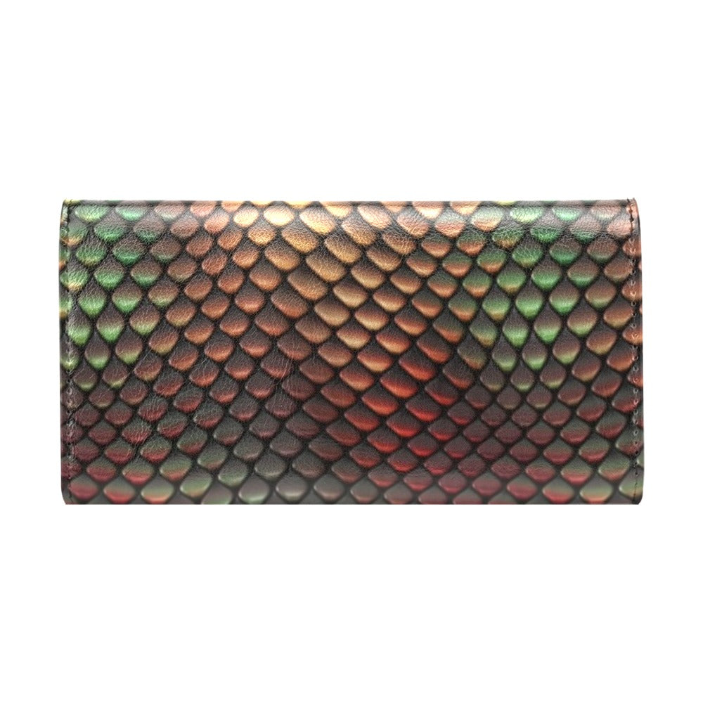 Snake Skin Colorful Print Women's Trifold Wallet