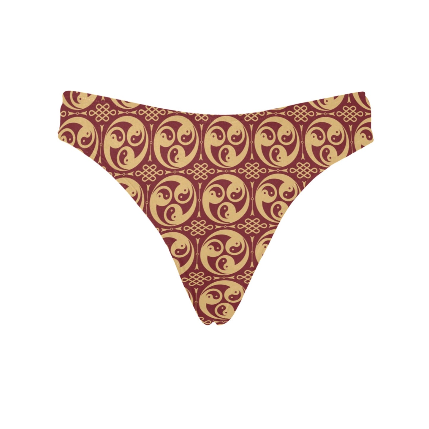 Yin Yang Style Pattern Design Print Women's Thongs