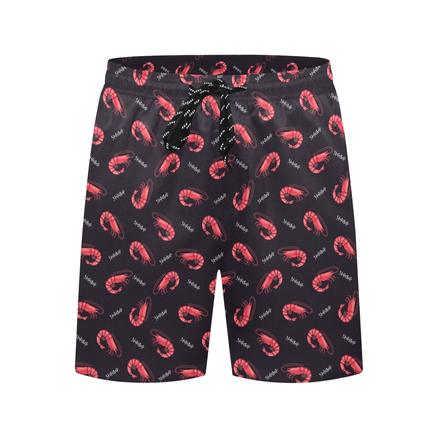 Shrimp Print Design LKS302 Men's Swim Trunks Beach Shorts