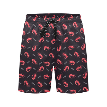 Shrimp Print Design LKS302 Men's Swim Trunks Beach Shorts