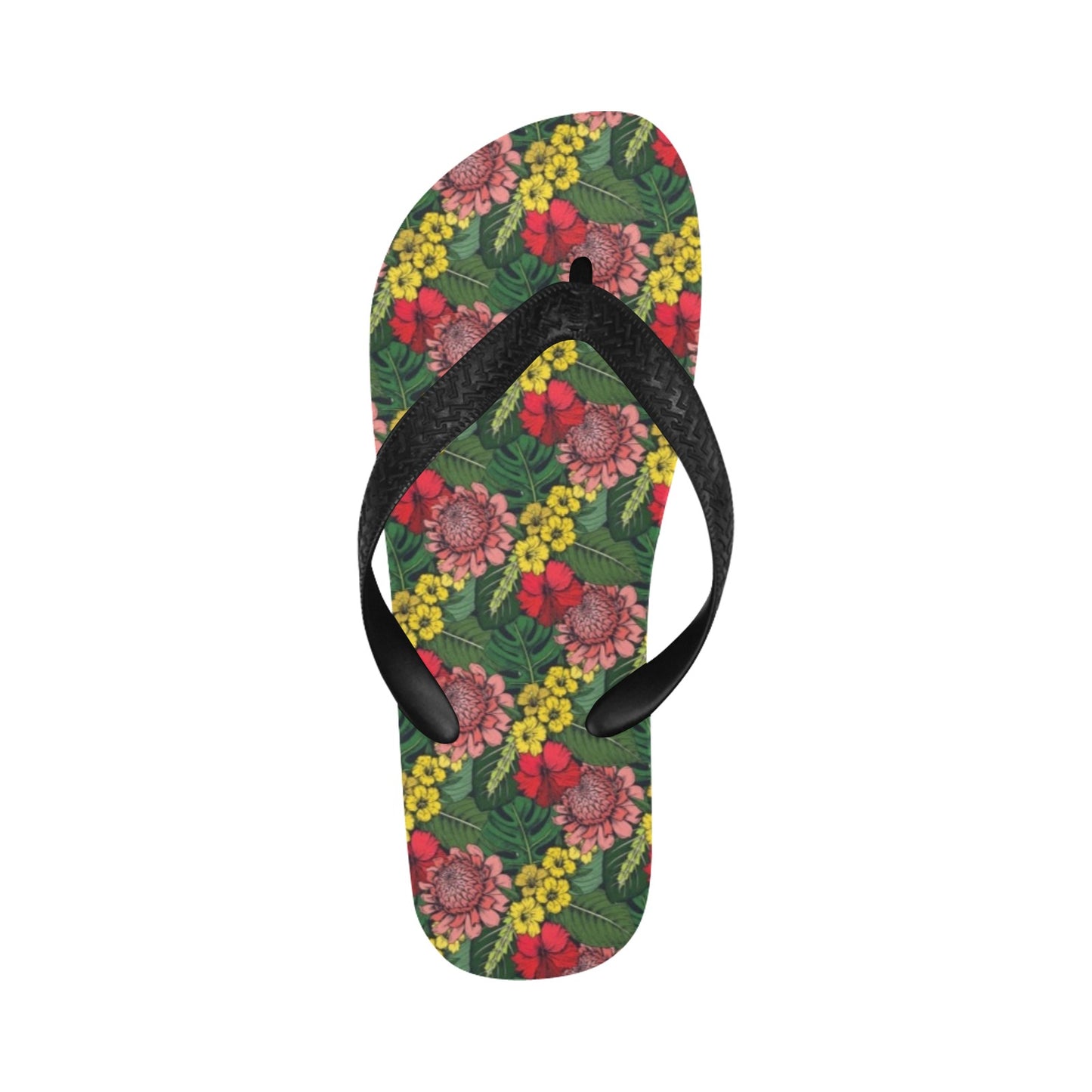 Summer Floral Print Design LKS305 Flip Flops