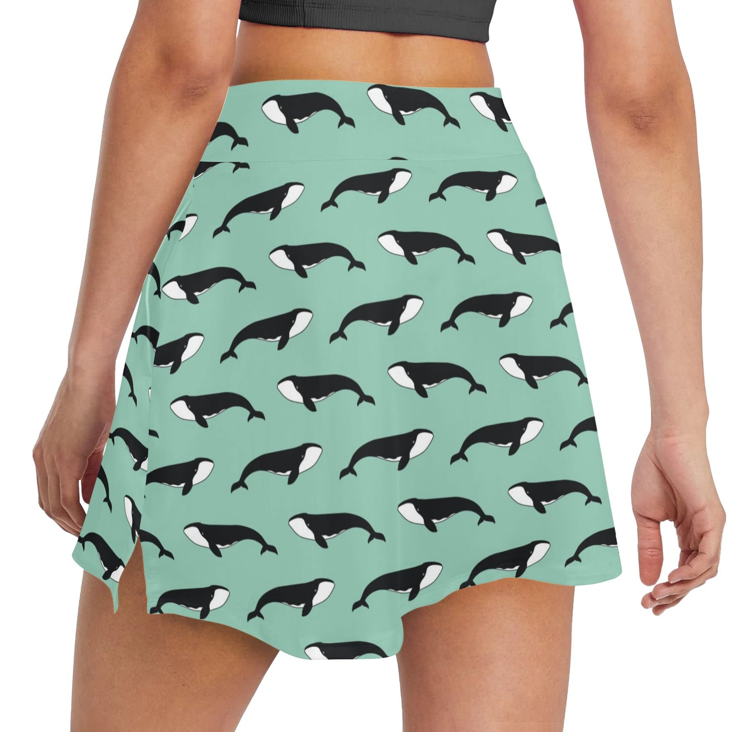 Whale Print Design LKS307 17" Golf & Pickleball Skort with Pockets