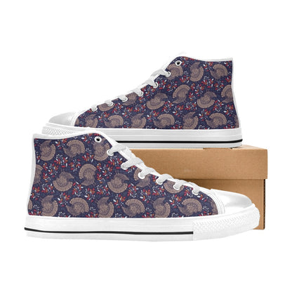 Turkey Print Design LKS401 Men's High Top Canvas Shoes