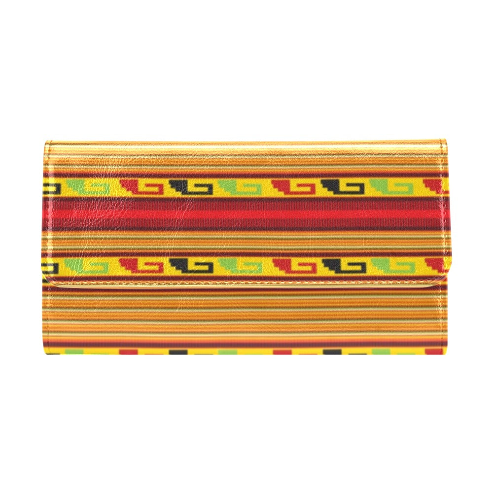 Mexican Blanket Ornament Print Pattern Women's Trifold Wallet