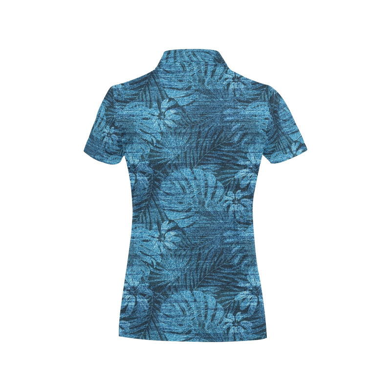 Jean Tropical Pattern Print Design 04 Women's Polo Shirt