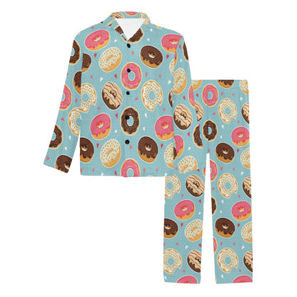 Donut Pattern Print Design DN04 Men's Long Pajama Set