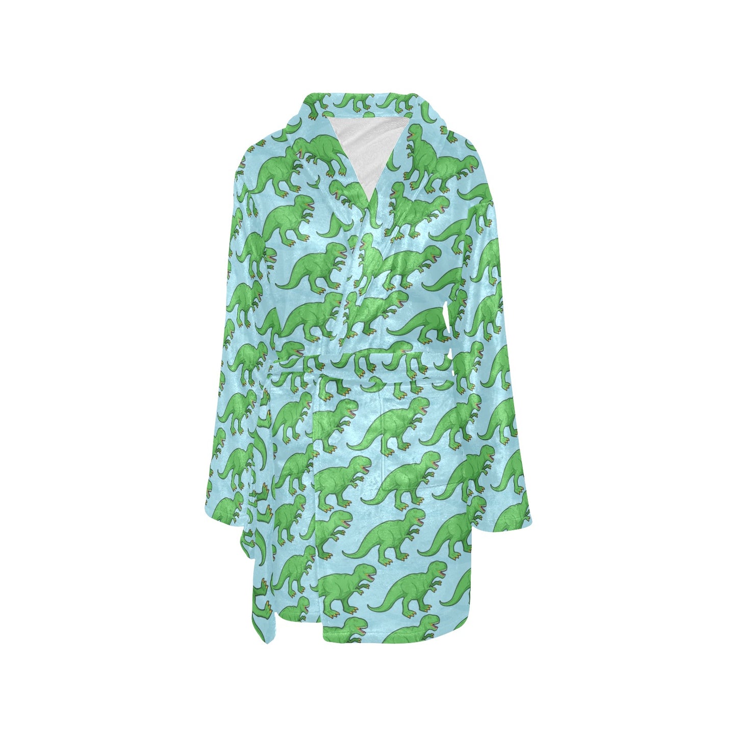 T Rex Pattern Print Design A01 Women's Fleece Robe