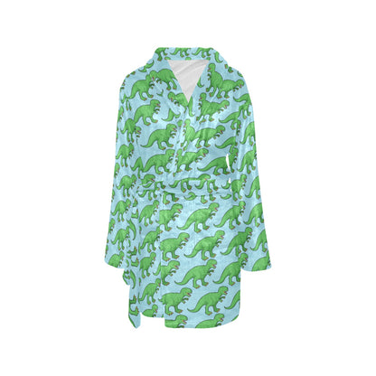 T Rex Pattern Print Design A01 Women's Fleece Robe