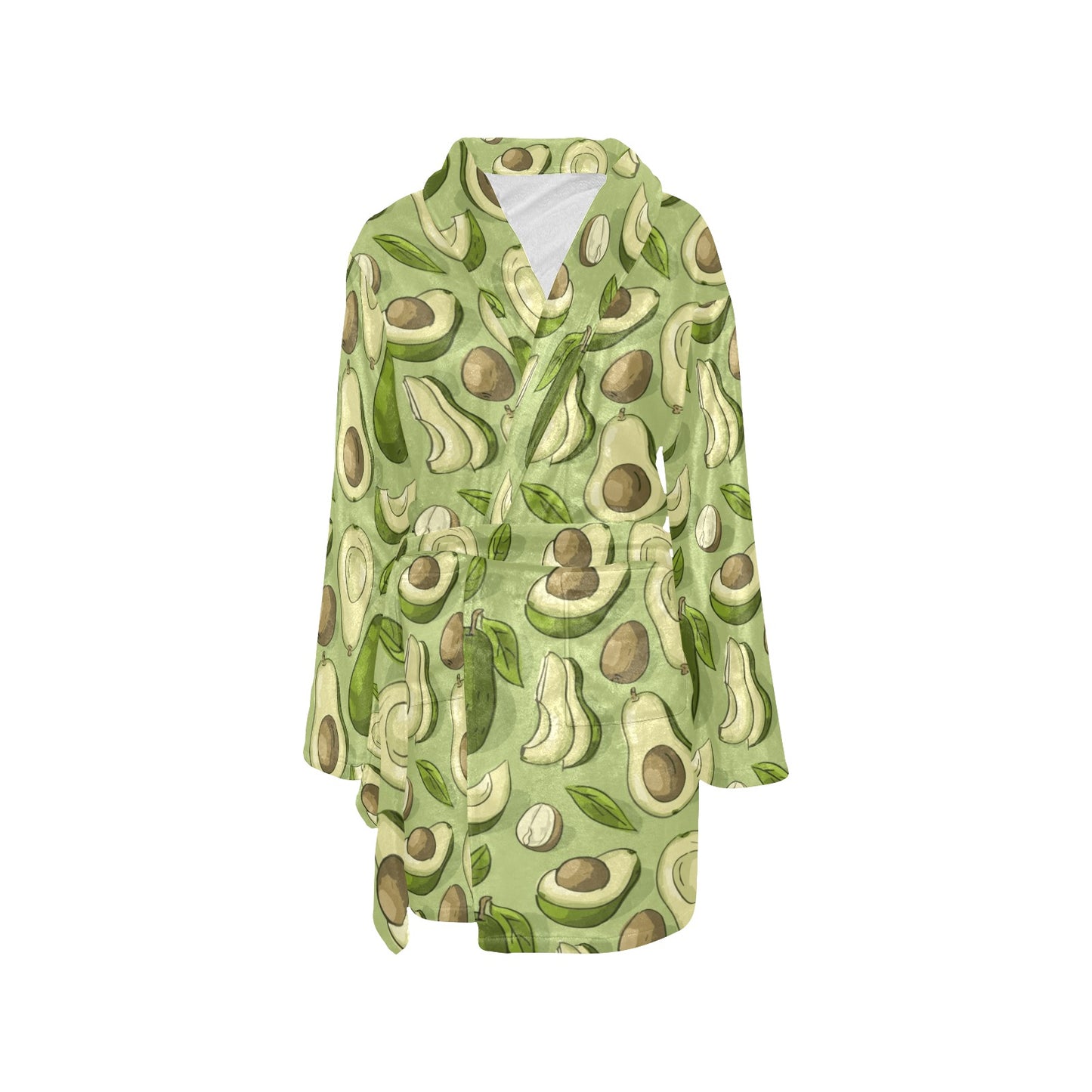 Avocado Pattern Print Design AC03 Women's Fleece Robe