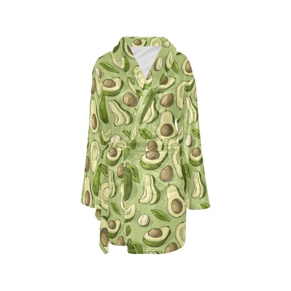Avocado Pattern Print Design AC03 Women's Fleece Robe