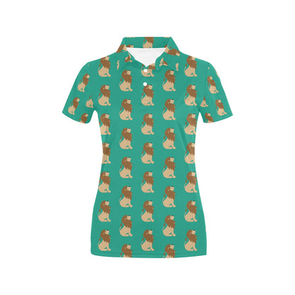 Lion Pattern Print Design 02 Women's Polo Shirt