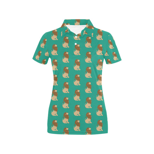Lion Pattern Print Design 02 Women's Polo Shirt