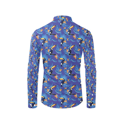 Toucan Print Design LKS306 Men's Long Sleeve Dress Shirt
