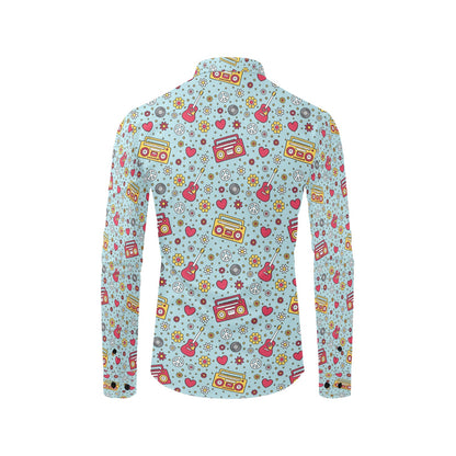 Hippie Print Design LKS307 Men's Long Sleeve Dress Shirt