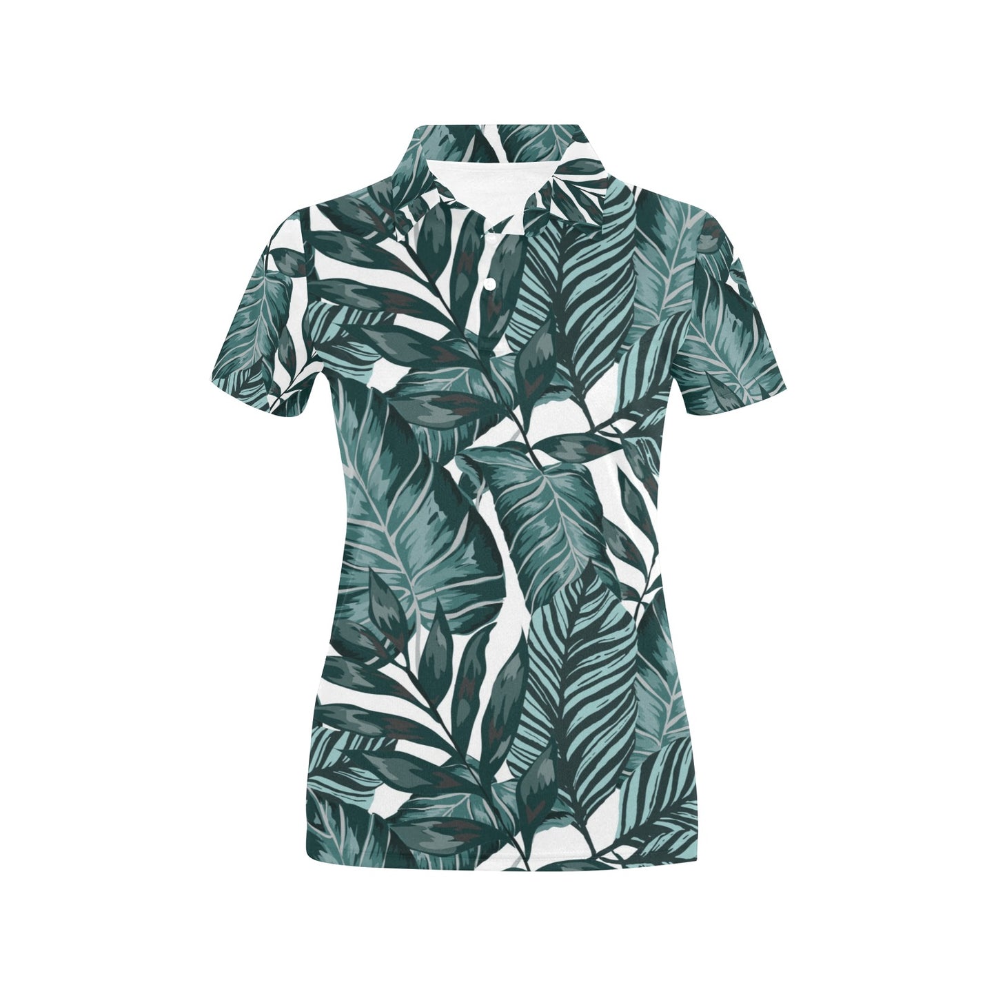 Tropical Palm Leaves Pattern Women's Polo Shirt