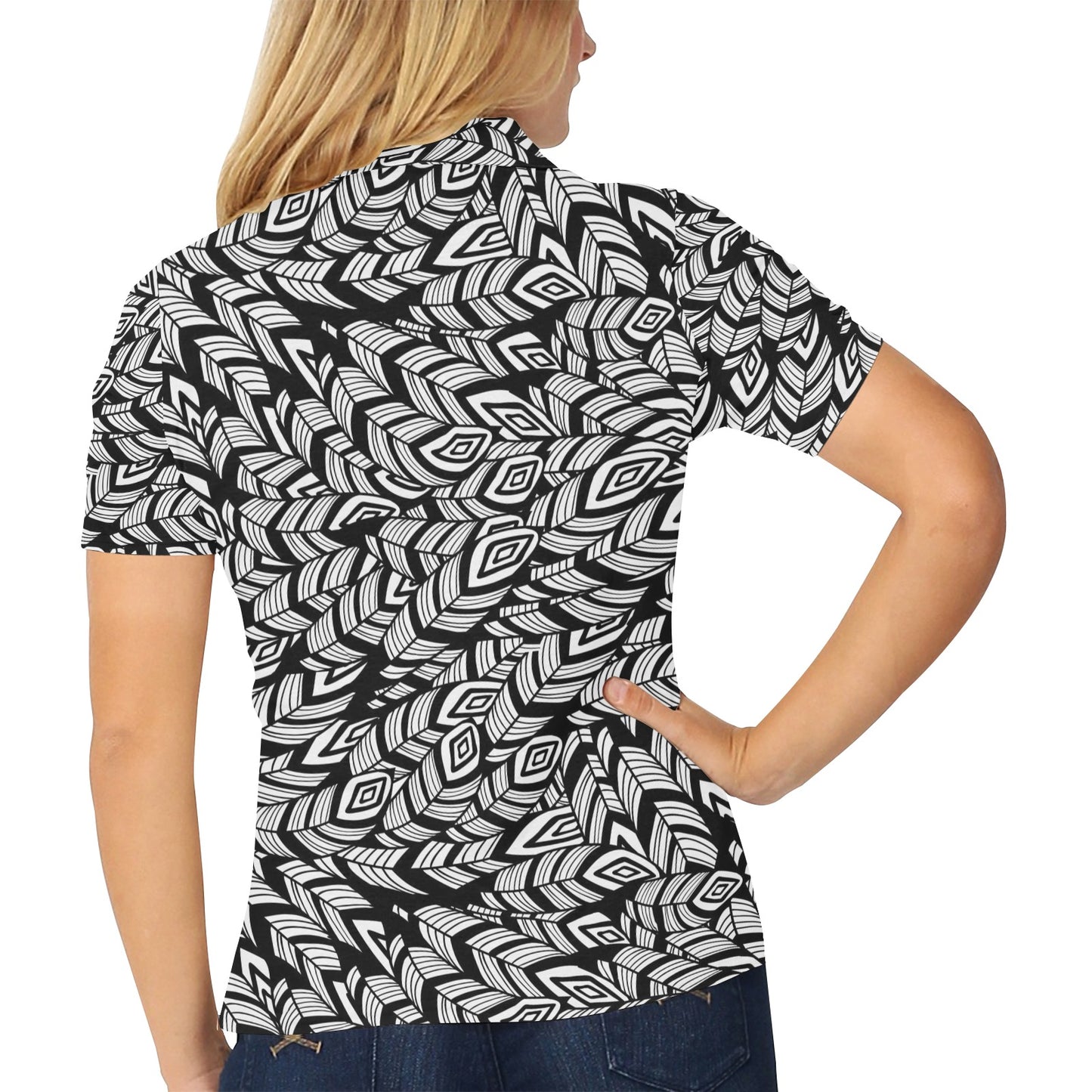 Tribal Pattern Print Design LKS302 Women's Polo Shirt