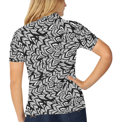 Tribal Pattern Print Design LKS302 Women's Polo Shirt