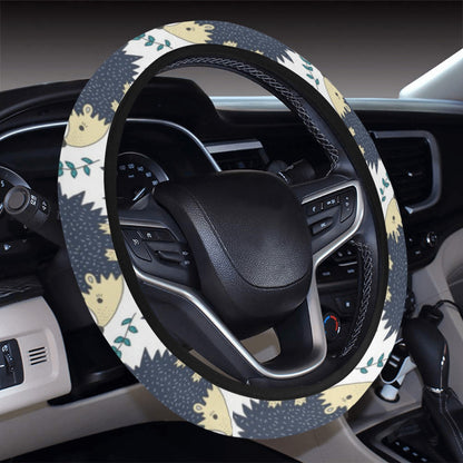 Hedgehog Print Design LKS401 Steering Wheel Cover with Elastic Edge