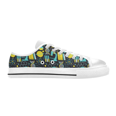 Science Print Design LKS301 Women's White Low Top Shoes