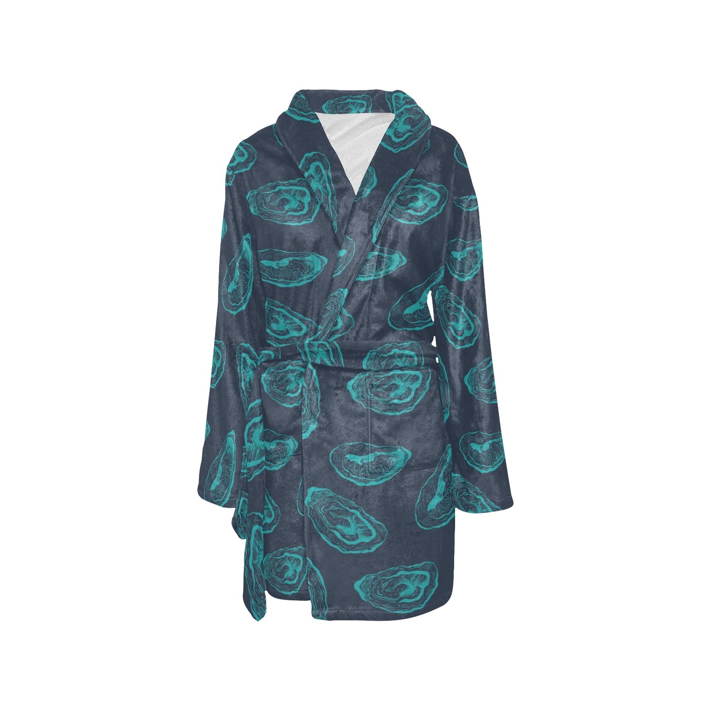 Oyster Pattern Print Design 01 Women's Fleece Robe