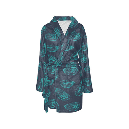 Oyster Pattern Print Design 01 Women's Fleece Robe