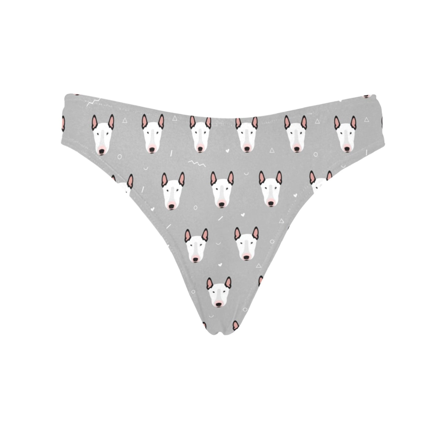 Bull Terrier Head Print Pattern Women's Thongs