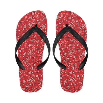 Bandana Paisley Red Print Design LKS3011 Flip Flops