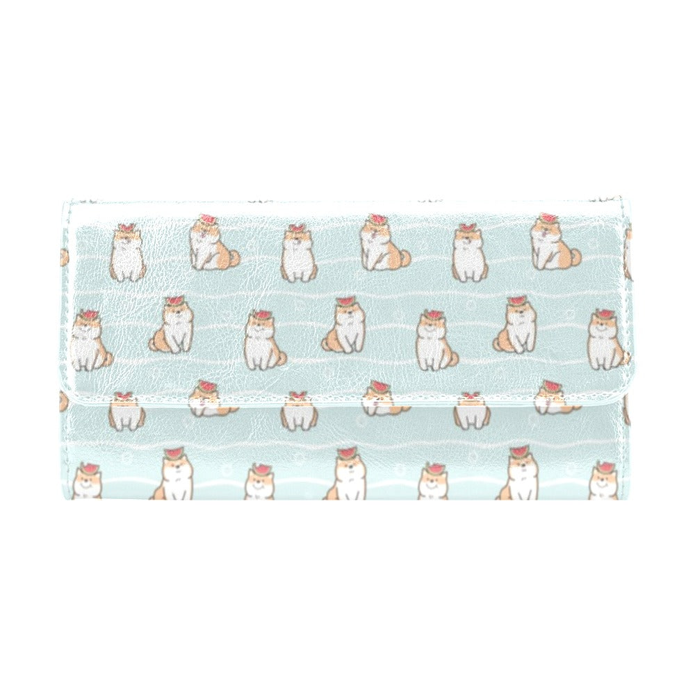 Shiba Inu Print Design LKS3011 Women's Trifold Wallet