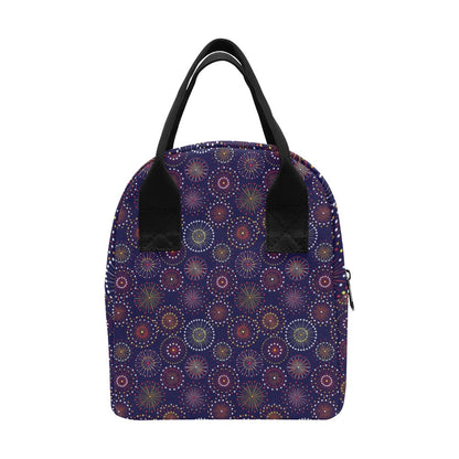 Firework Flower Style Print Design LKS302 Insulated Lunch Bag