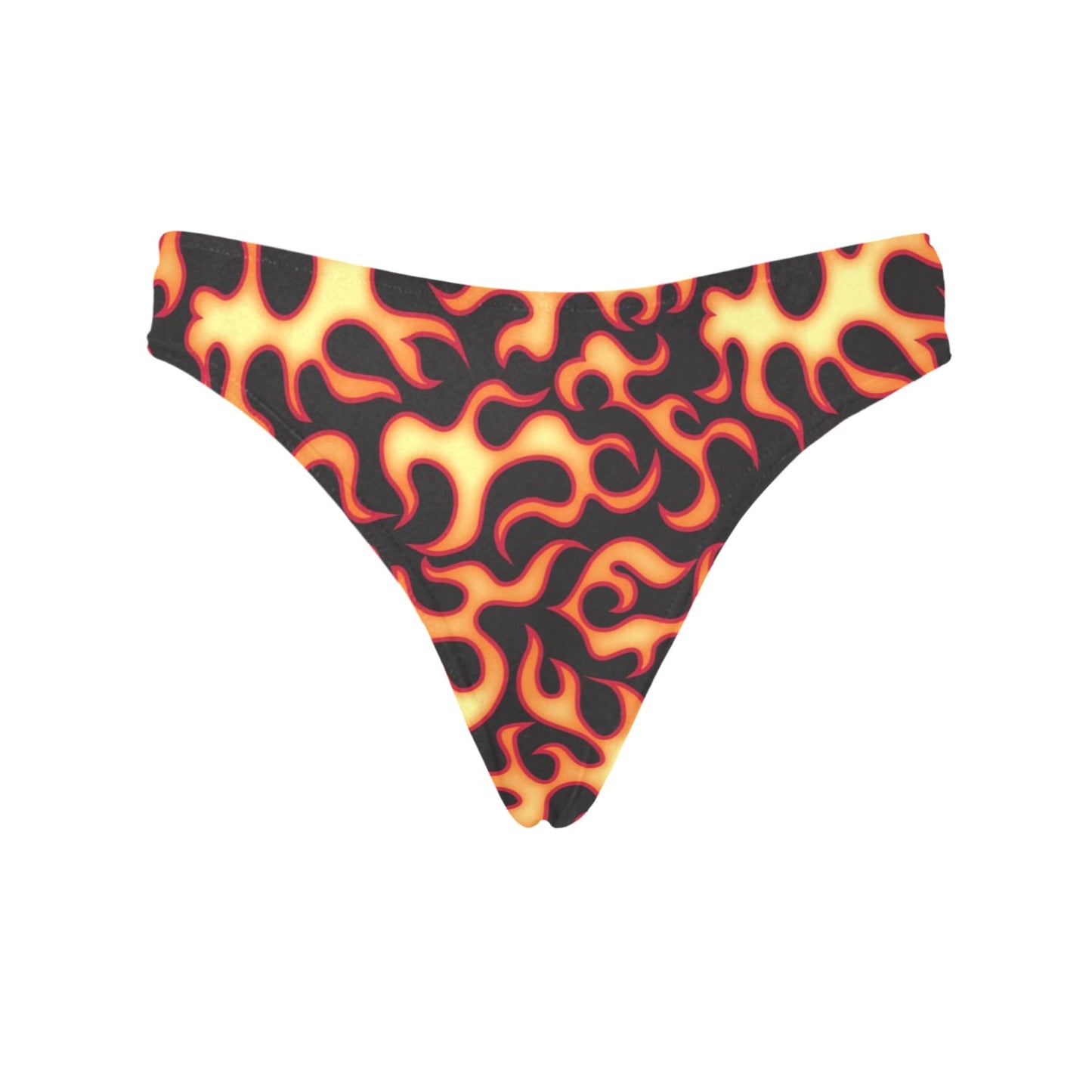 Flame Fire Themed Print Women's Thongs