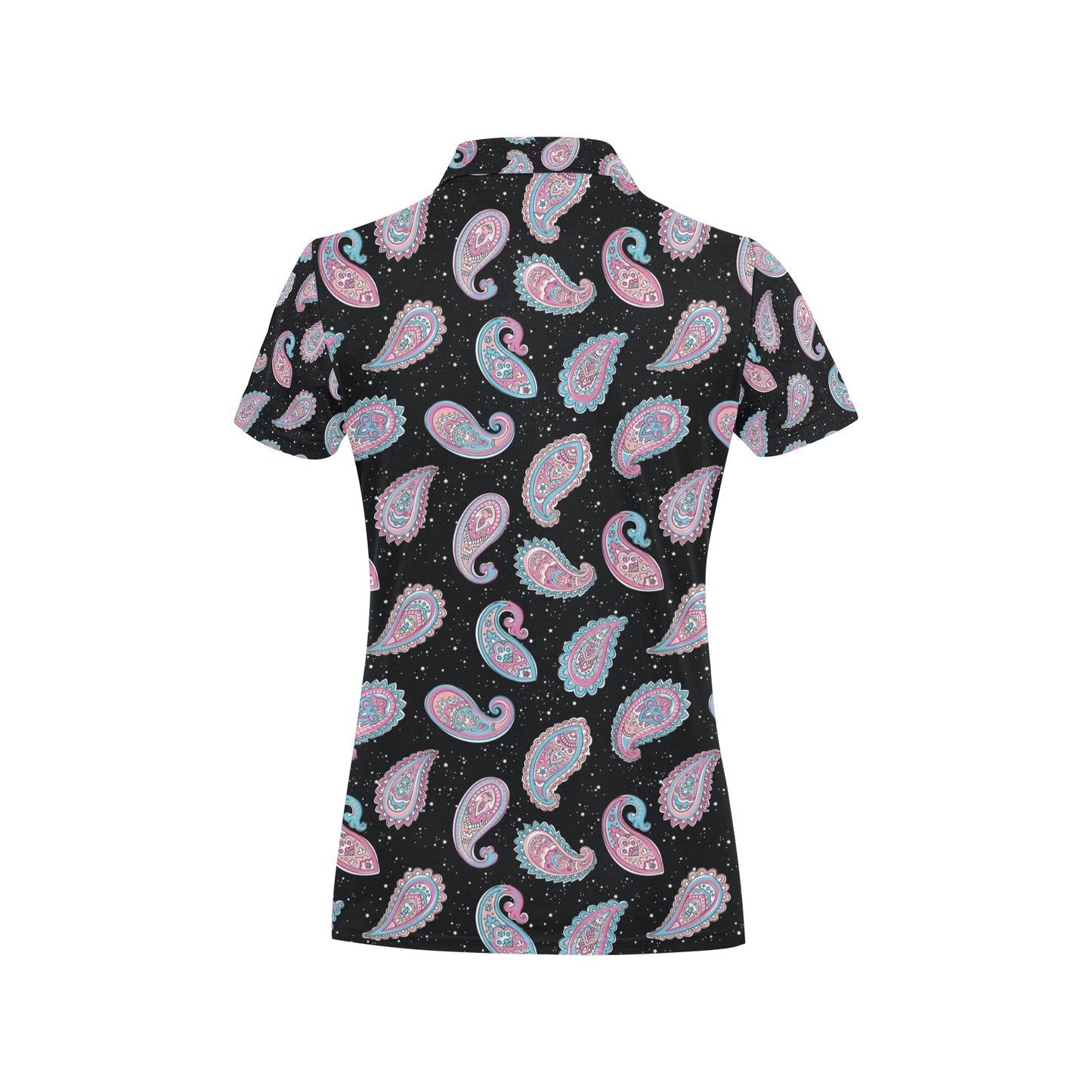 Paisley Pink Design Mandala Print Women's Polo Shirt