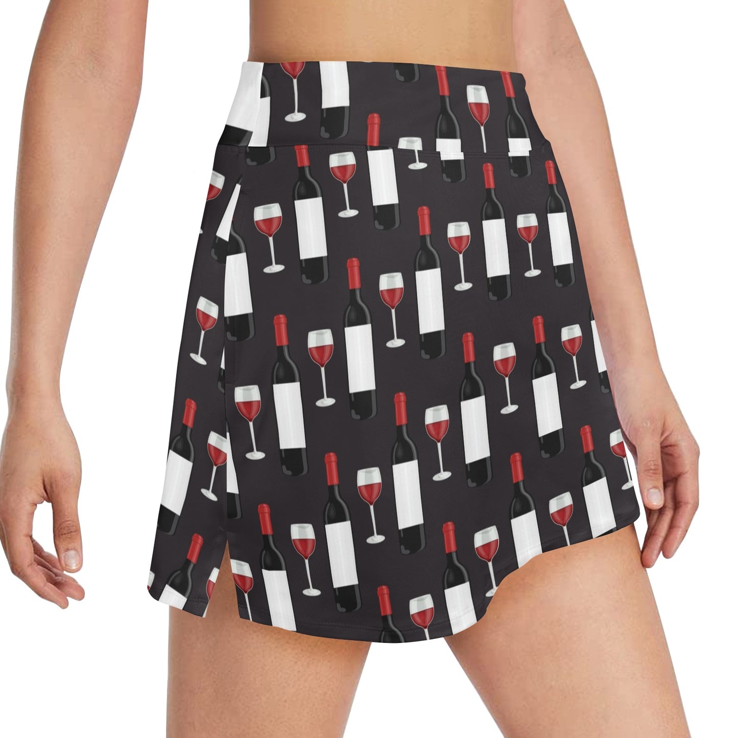 Wine Print Design LKS309 17" Golf & Pickleball Skort with Pockets