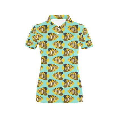 Angelfish Print Design LKS402 Women's Polo Shirt