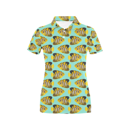 Angelfish Print Design LKS402 Women's Polo Shirt