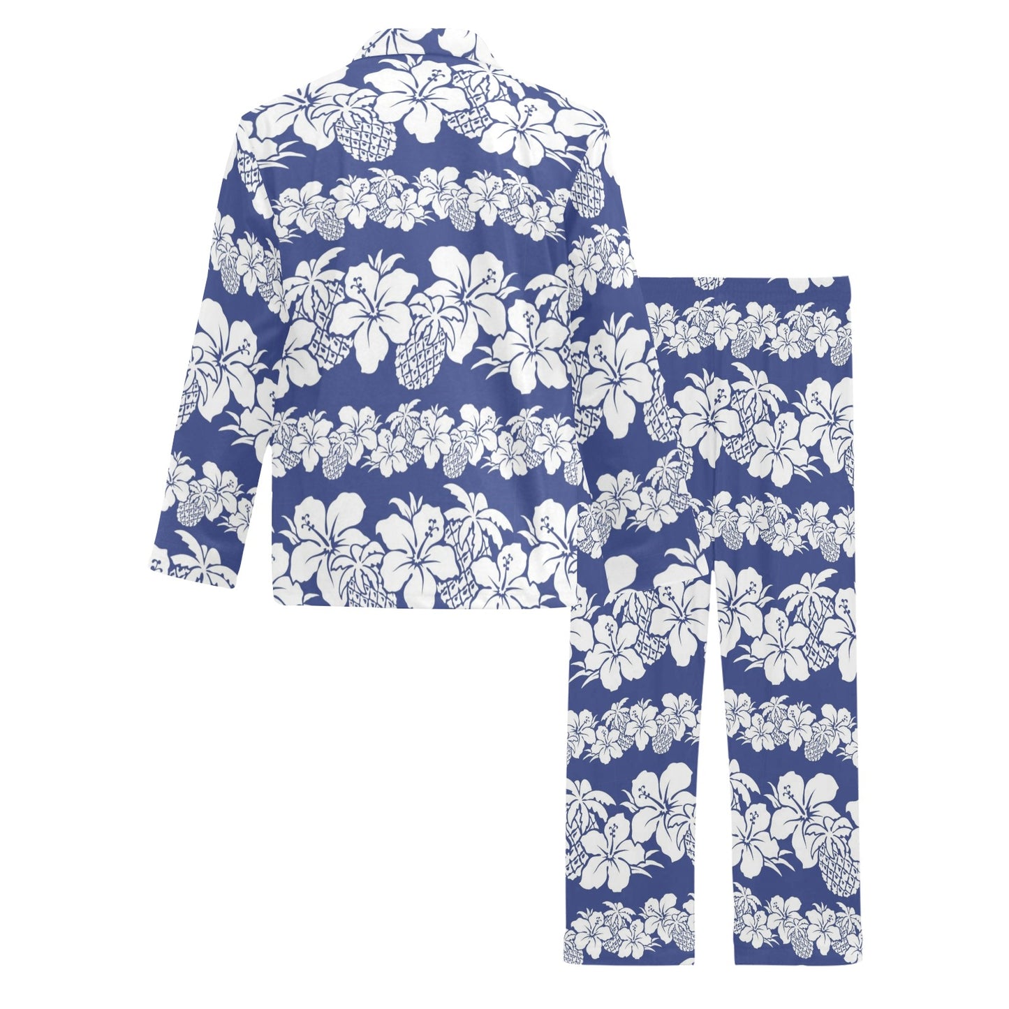 Hawaiian Themed Pattern Print Design H07 Men's Long Pajama Set