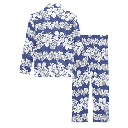 Hawaiian Themed Pattern Print Design H07 Men's Long Pajama Set