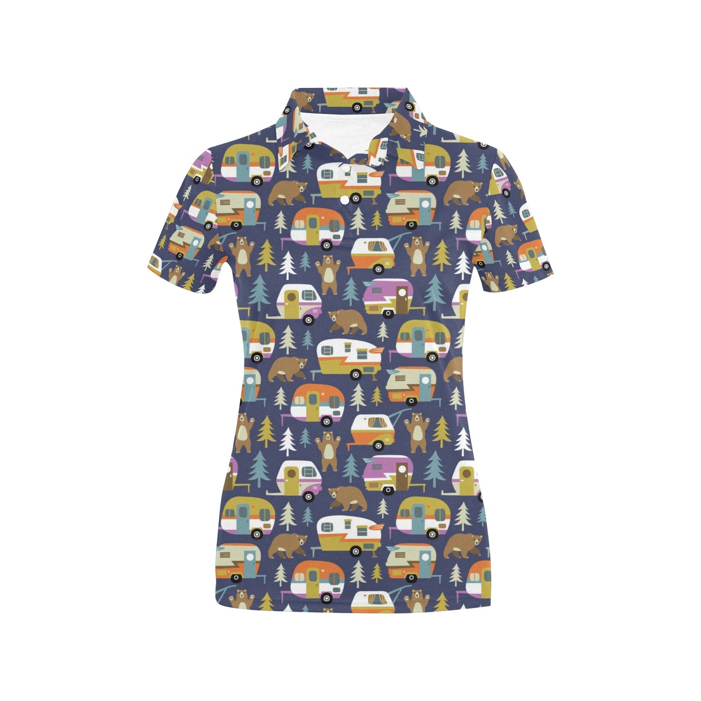 Camper Pattern Print Design 04 Women's Polo Shirt