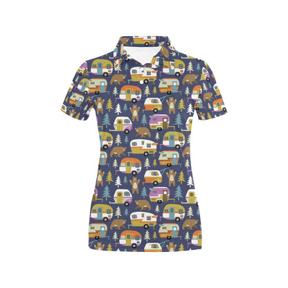 Camper Pattern Print Design 04 Women's Polo Shirt