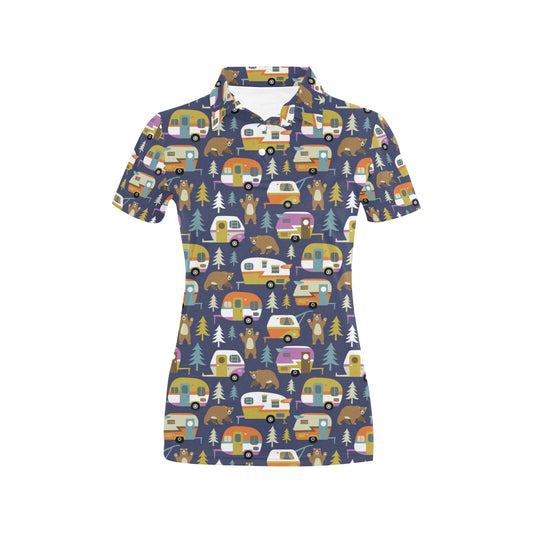 Camper Pattern Print Design 04 Women's Polo Shirt