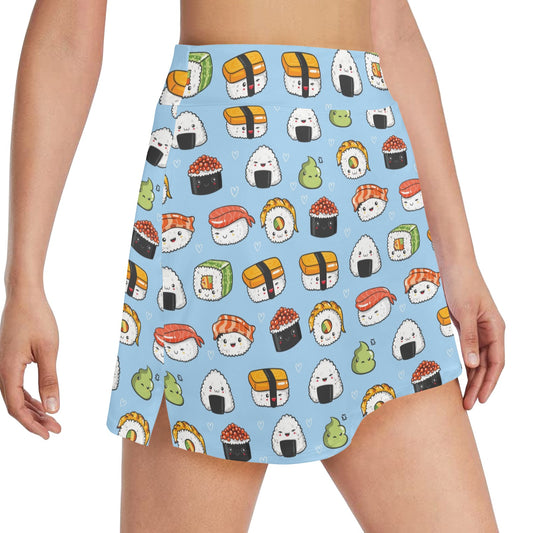 Sushi Print Design LKS303 17" Golf & Pickleball Skort with Pockets
