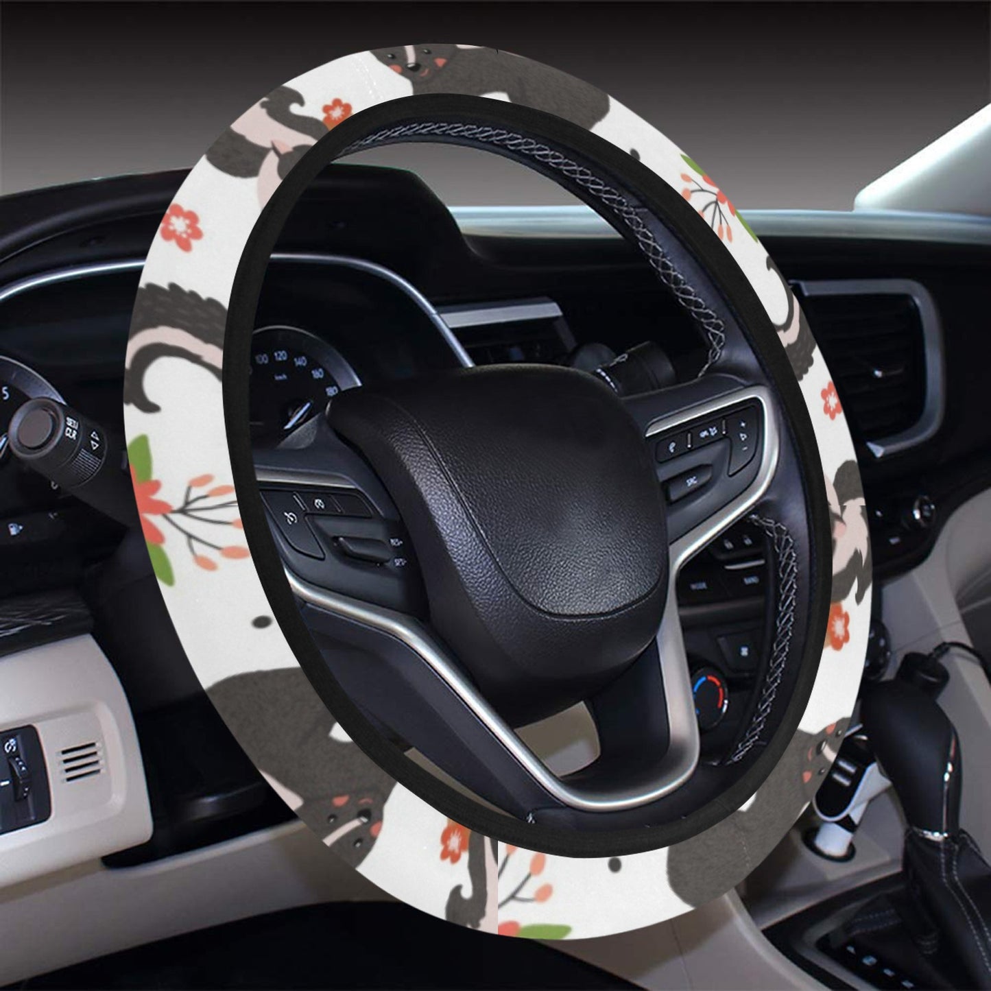 Skunk Print Design LKS304 Steering Wheel Cover with Elastic Edge