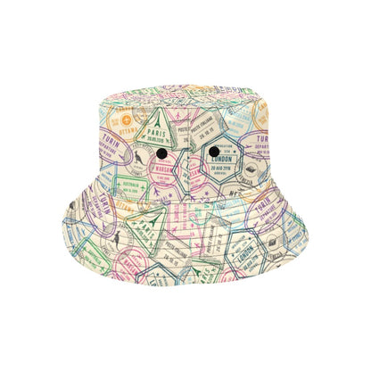 Travel Stamp Print Design LKS303 Unisex Bucket Hat
