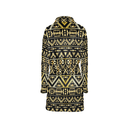 Gold Aztec Tribal Women's Fleece Robe