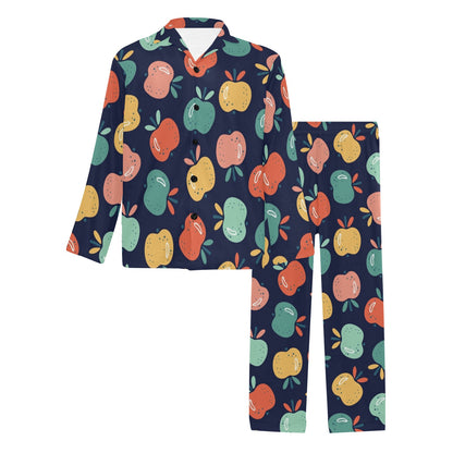 Apple Pattern Print Design AP09 Men's Long Pajama Set
