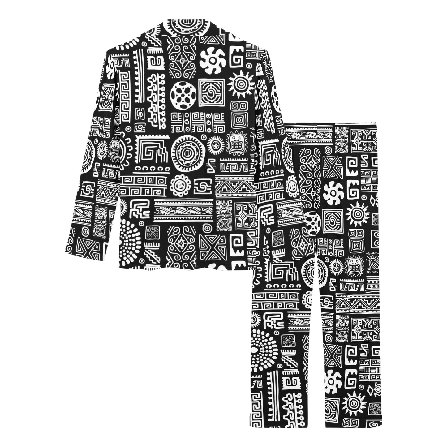 Polynesian Pattern Print Design A02 Women's Long Pajama Set